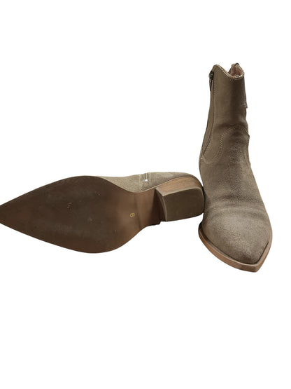 Diba True In A Daze Suede Western Ankle Booties Tan Size 9