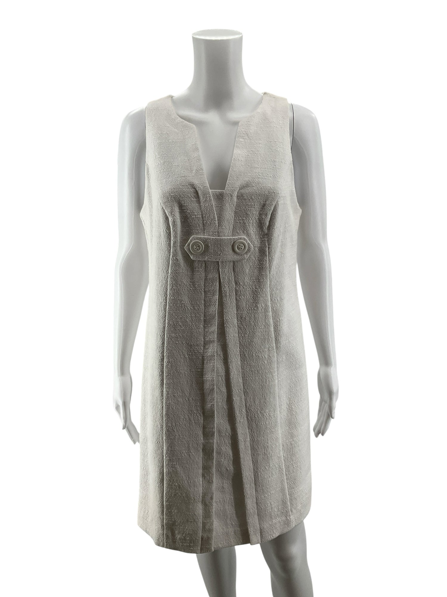 Trina Turk Aja Boucle Sleeveless Shift Dress White Size 8