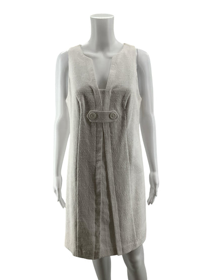 Trina Turk Aja Boucle Sleeveless Shift Dress White Size 8