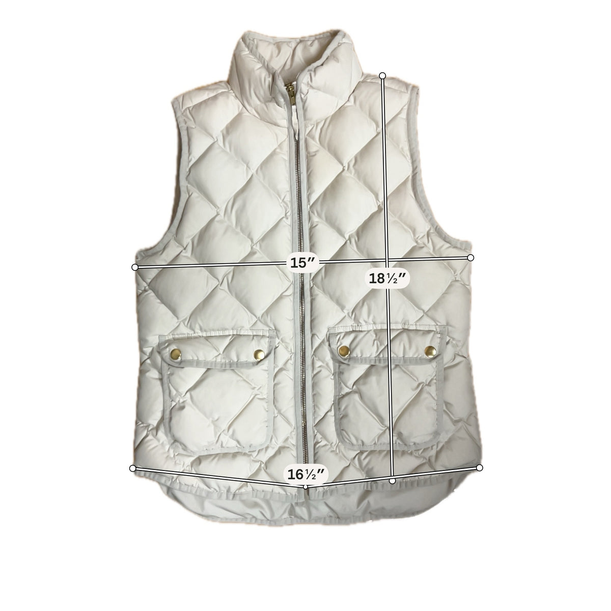 J. Crew Excursion Quilted Down Puffer Vest Ecru Size Small