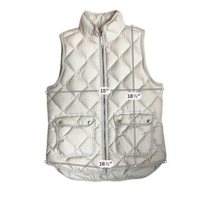 J. Crew Excursion Quilted Down Puffer Vest Ecru Size Small
