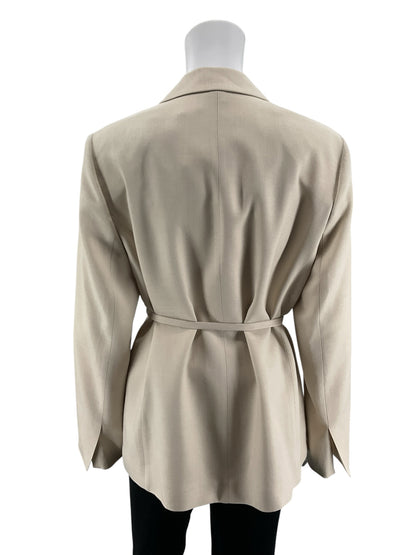 Banana Republic Tan Acetate Tie-Front Wrap Blazer Size 8