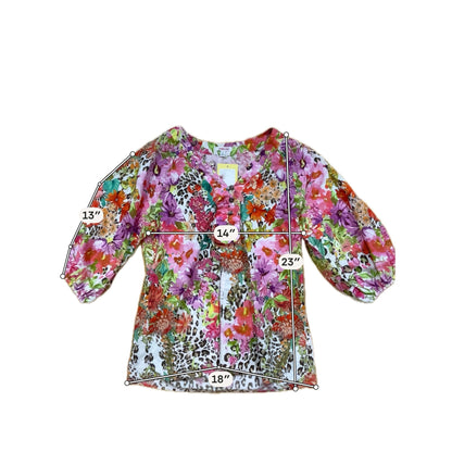 Johnny Was Anya Floral Cotton Tunic &amp; Shorts 2-Piece Set Size XS