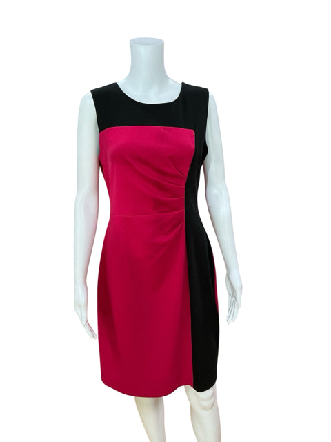 Calvin Klein Colorblock Sheath Dress Fuchsia &amp; Black Size 8
