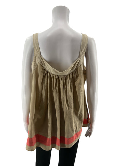 Michael Michael Kors Tan &amp; Coral Colorblock Swing Tank Top | Size XL