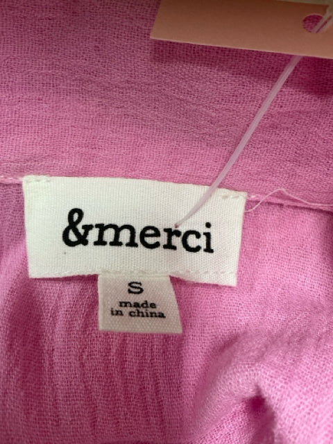 & Merci Pink Solid Dress Size Small - label