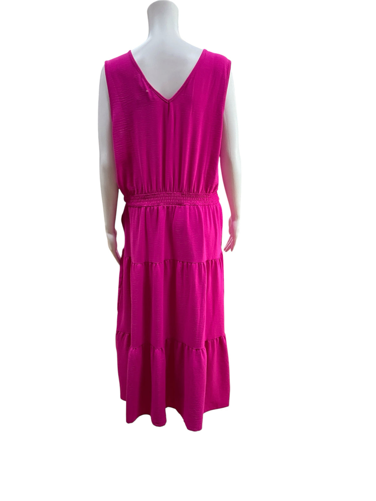 Nina Leonard Pink Tiered Surplice Maxi Dress Womens Size Large - ONLINE ONLY