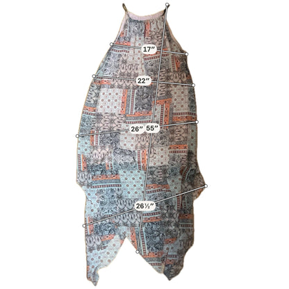 SOHO APPAREL LTD. multi Maxi Soho Apparel Bohemian Patchwork Maxi Dress Sleeveless Handkerchief Hem XL - Size XL