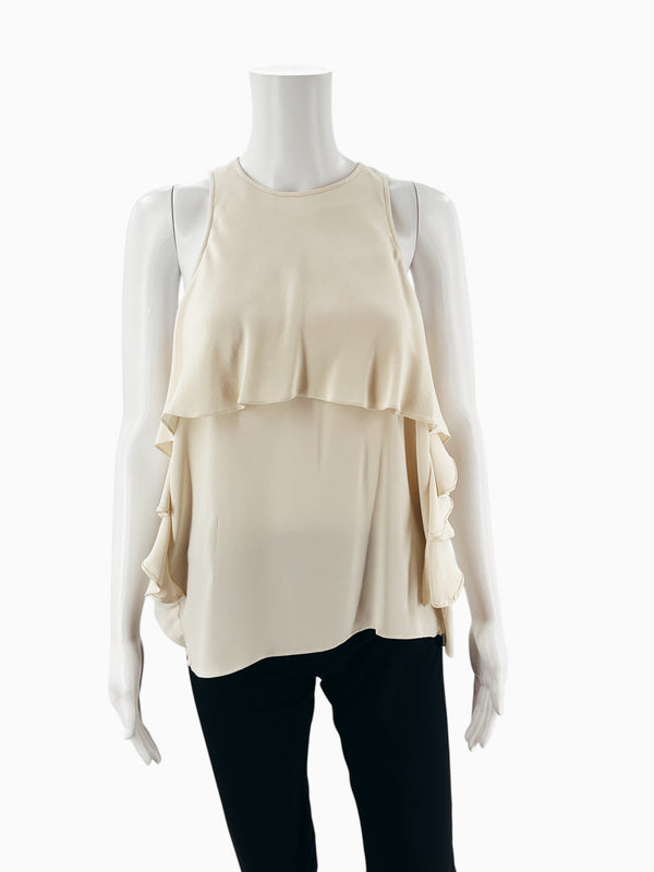 Tibi Cream Solid Pre-Owned Ladies Top - Size Medium