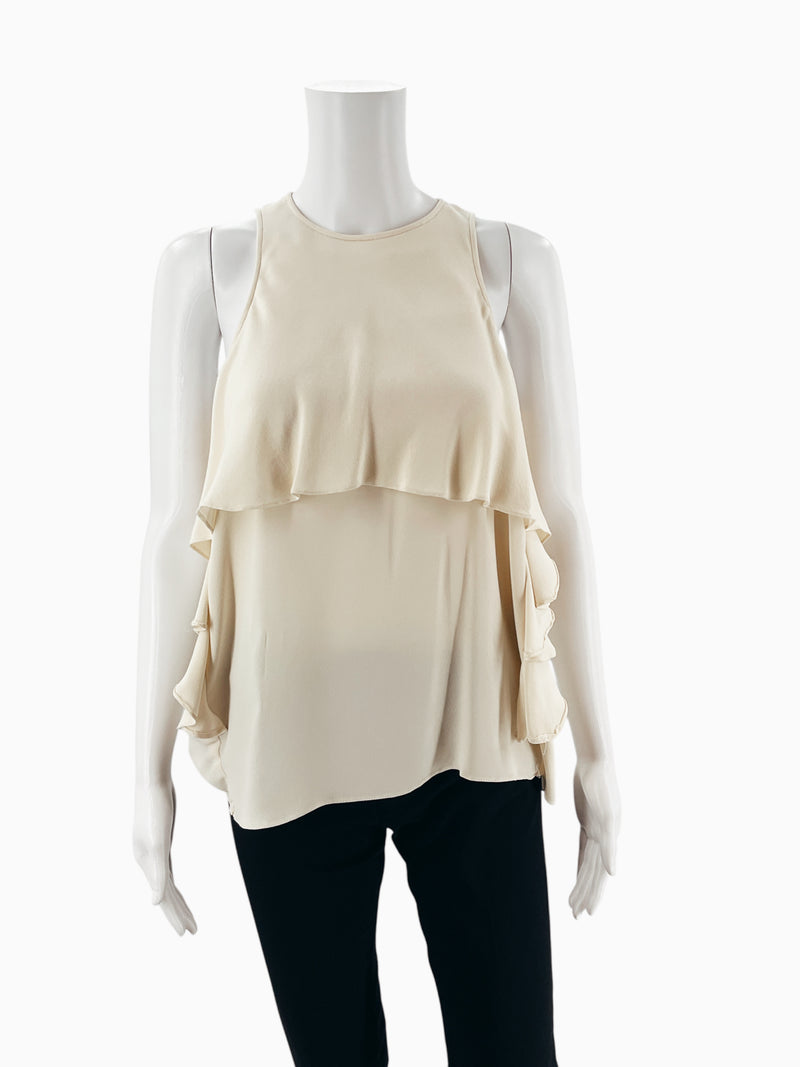 Tibi Cream Solid Pre-Owned Ladies Top - Size Medium