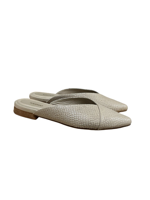 Kaanas Catania Tan Snake Embossed Pointed Toe Mules | Size 8 - ONLINE ONLY