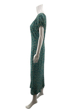 Madewell teal/tan Maxi Teal & Tan Floral Smocked Back Maxi Dress Size 4 - Size 4
