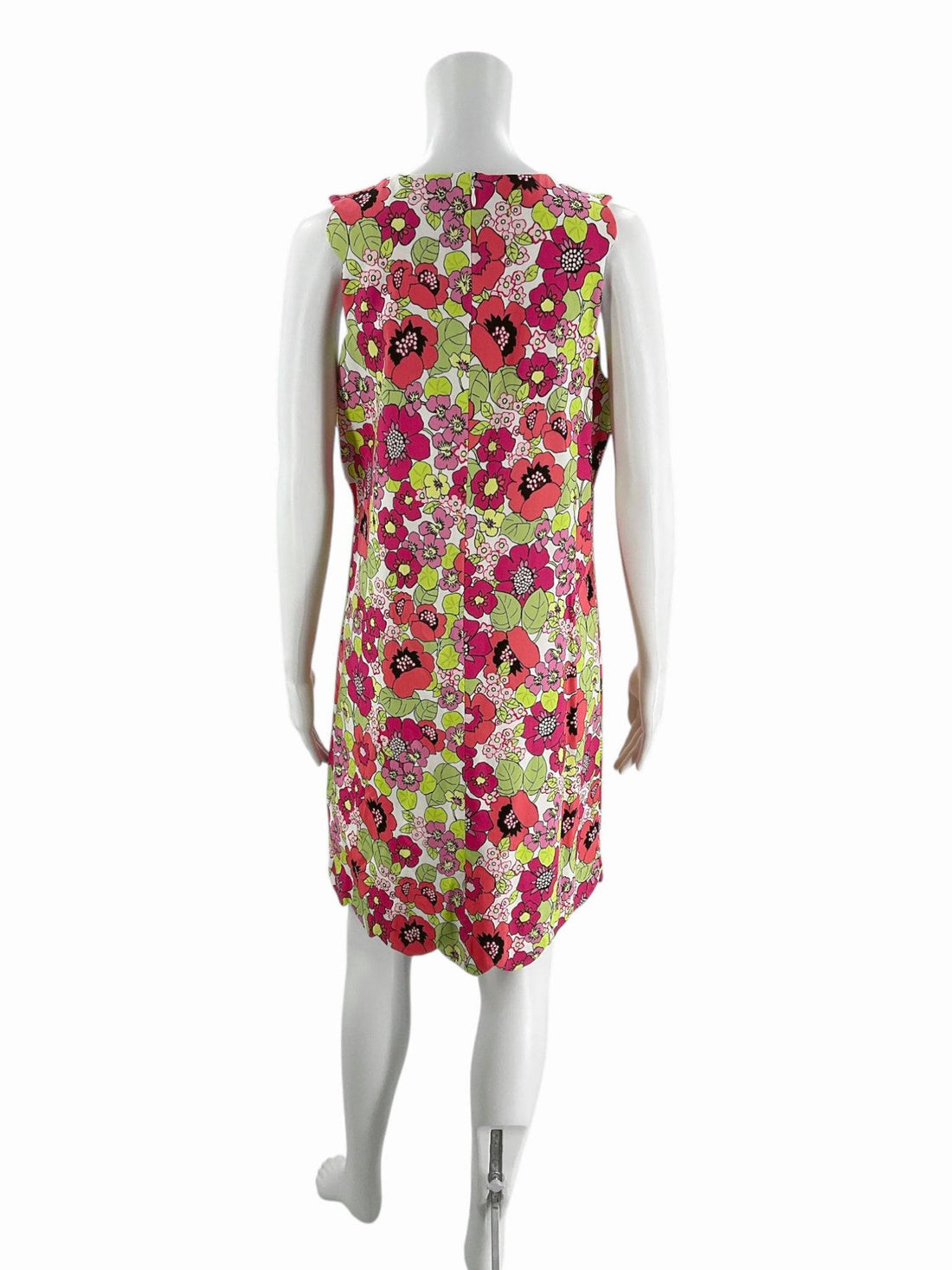 Cappagallo Coral Pink Green Floral Pre-Owned Dress - Size 10 - Margaret’s Fine Consignment