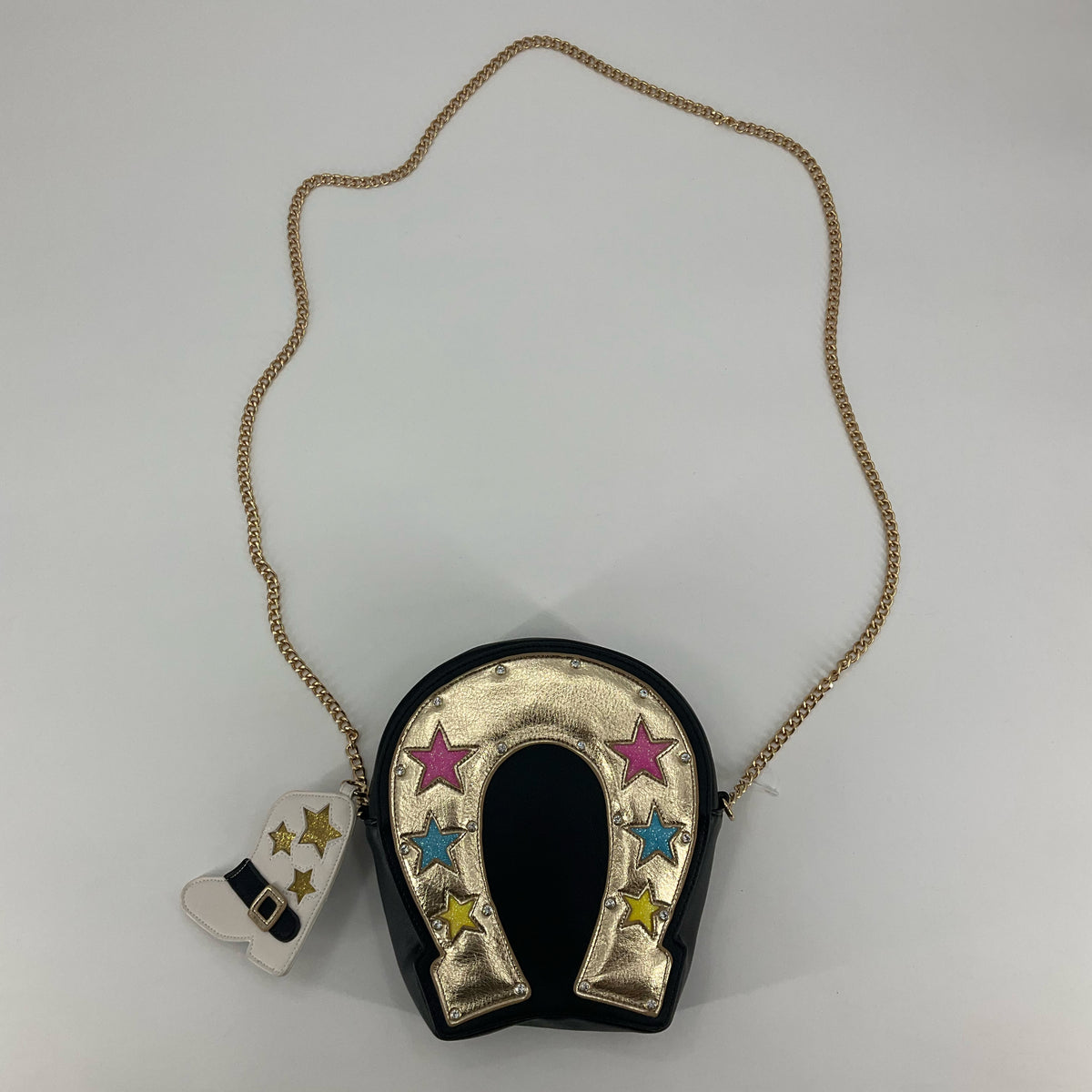 Betsey Johnson Giddy Up Horseshoe Rhinestone Crossbody Bag