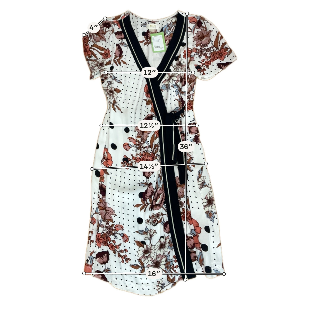 Maeve by Anthropologie Elodie Floral Polka Dot Wrap Dress Size 6 - ONLINE ONLY
