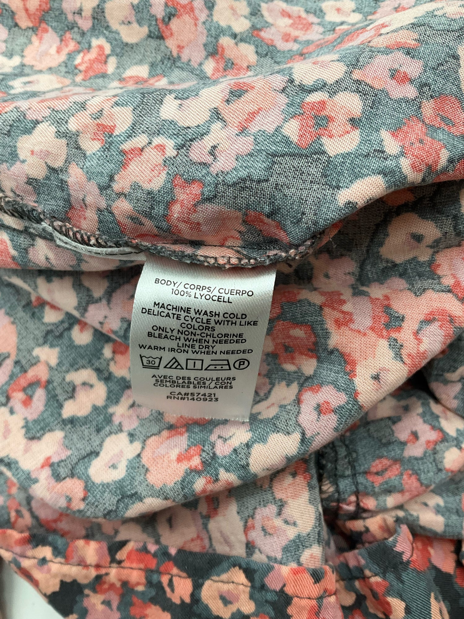 Loft gray/orange Floral Gray/Orange Floral Pre-Owned Ladies Dress - Size XS - Size XS