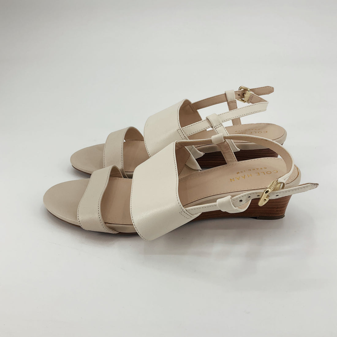 Cole Haan Cream Solid Pre-Owned Ladies New With Tags Sandals - Size 7.5