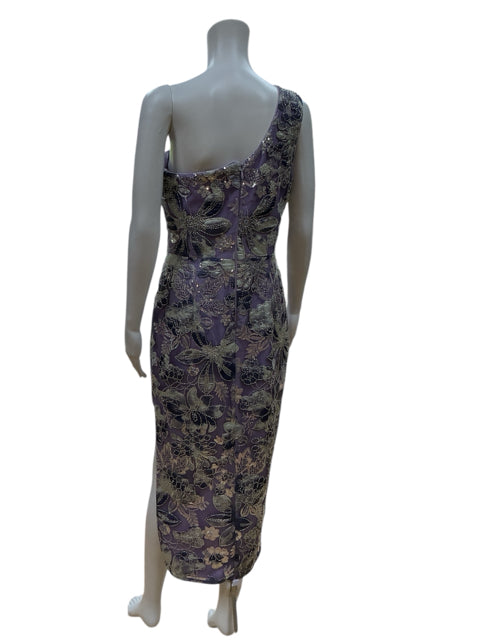 Dress the Population Catalina Sequin Floral One Shoulder Dress Medium NWT