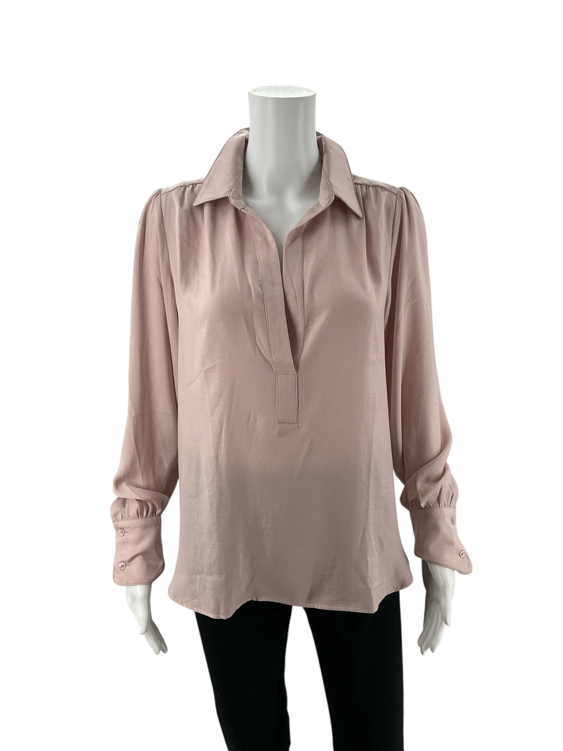 Blush Banana Republic ladies top, size medium, featuring a classic minimalist design suitable for business casual wear.