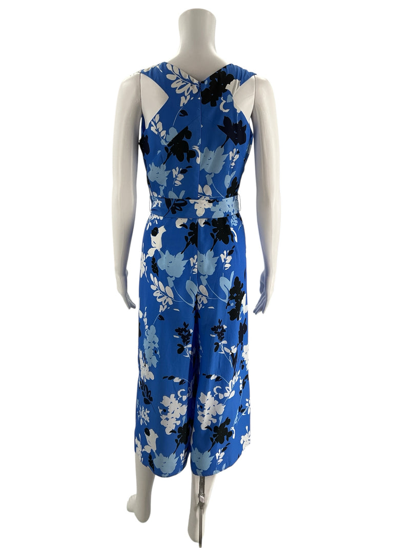 Vince Camuto Blue/Navy/White Floral Jumpsuit- Size XS - Margaret’s Fine Consignment