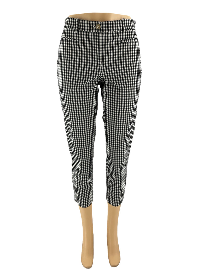 Ann Taylor Navy/White Checkered Pre-Owned Ladies Pants - Size 2