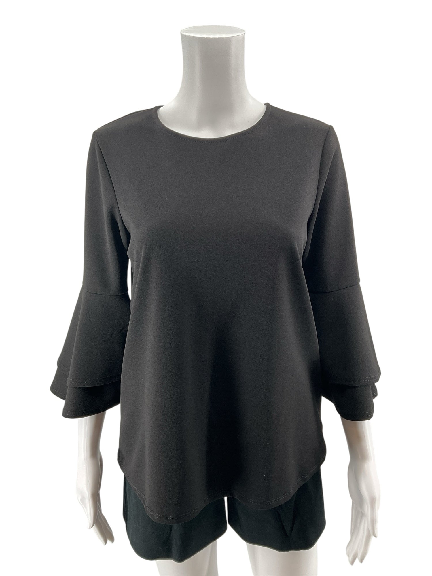 First Love Size S Black Solid Pre-Owned Ladies Casual Top - Downstairs