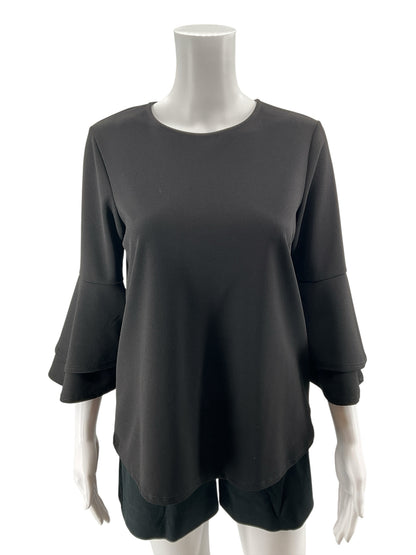First Love Size S Black Solid Pre-Owned Ladies Casual Top - Downstairs