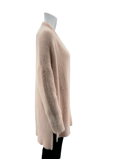 Rachel Zoe Pink Fuzzy Eyelash Knit Dolman Sleeve Cardigan Shrug Size Small