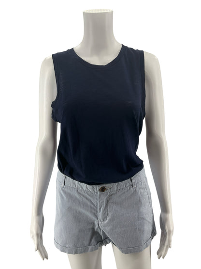 Goldie Lewinter Navy Pima Cotton Muscle Tank Top Size Medium