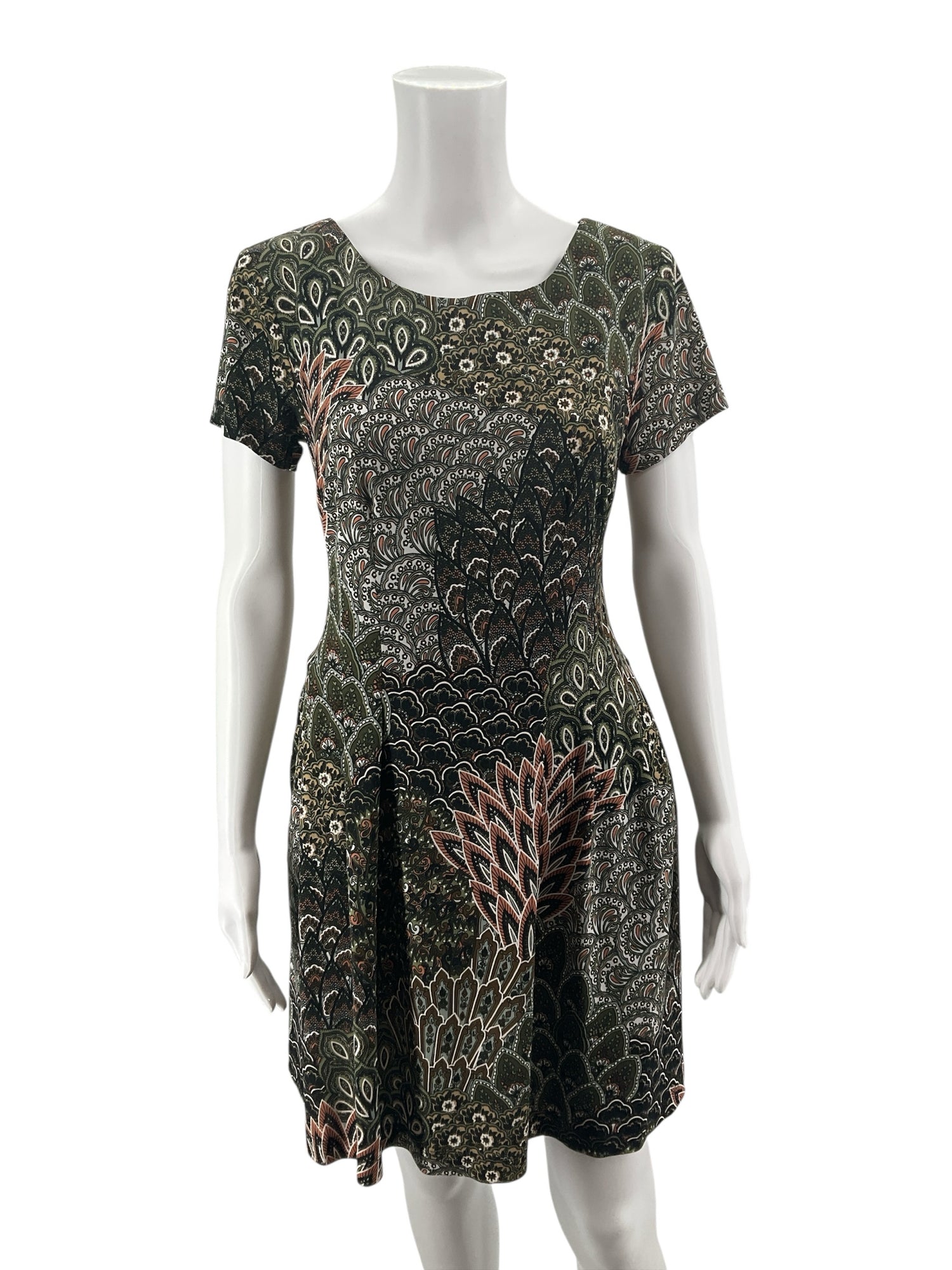 Connected Apparel Paisley Medallion Fit &amp;amp; Flare Dress Petite 4P