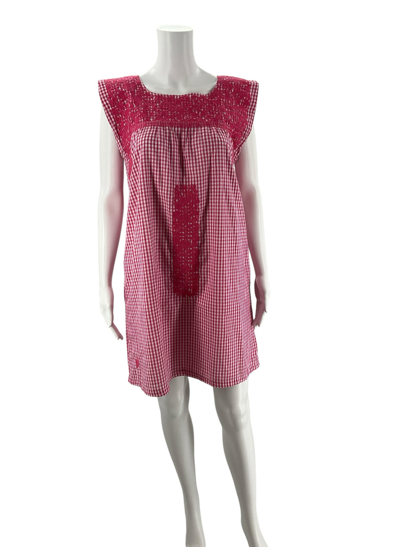J Marie Pink/White Checkered Pre-Owned Ladies Dress - Size Small - Margaret’s Fine Consignment