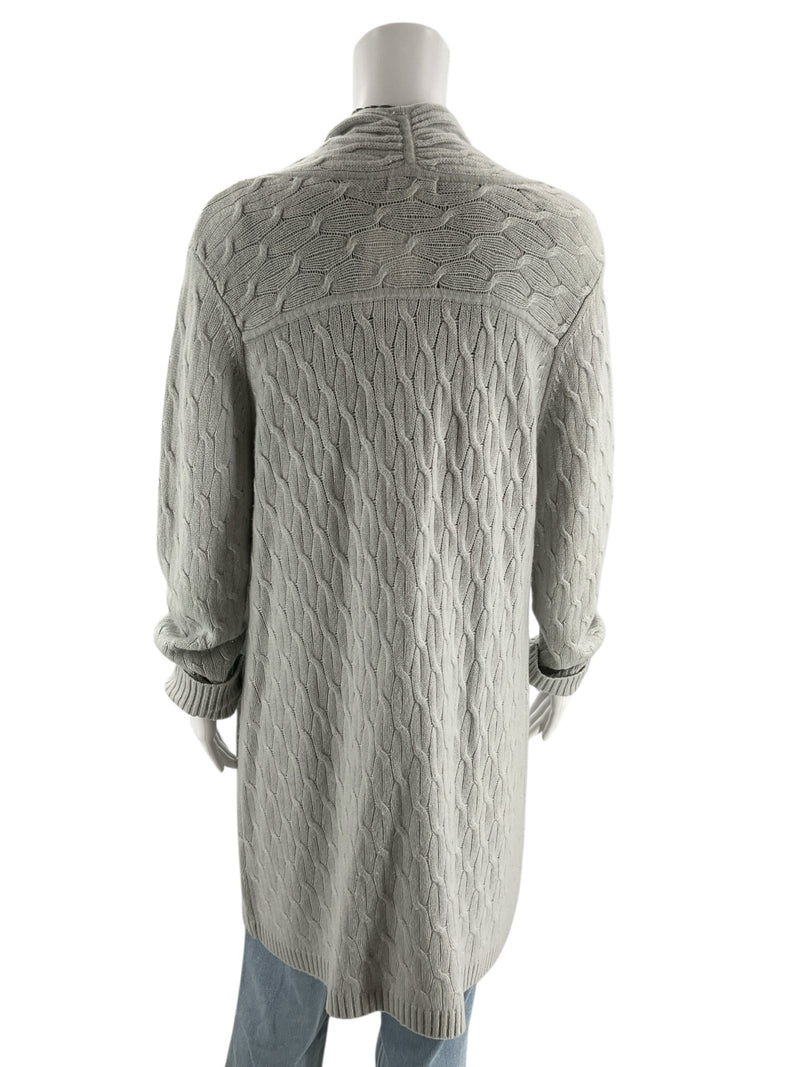 Cortland Park Sky Blue Cable Pre-Owned Ladies Shrug - Size Medium