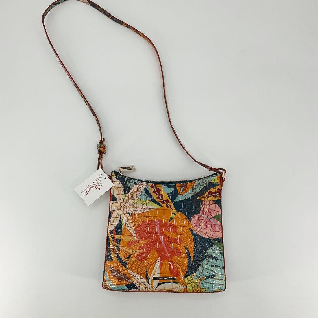 Brahmin Marissa Crossbody Bag in Jungle Melbourne Croc Embossed Leather