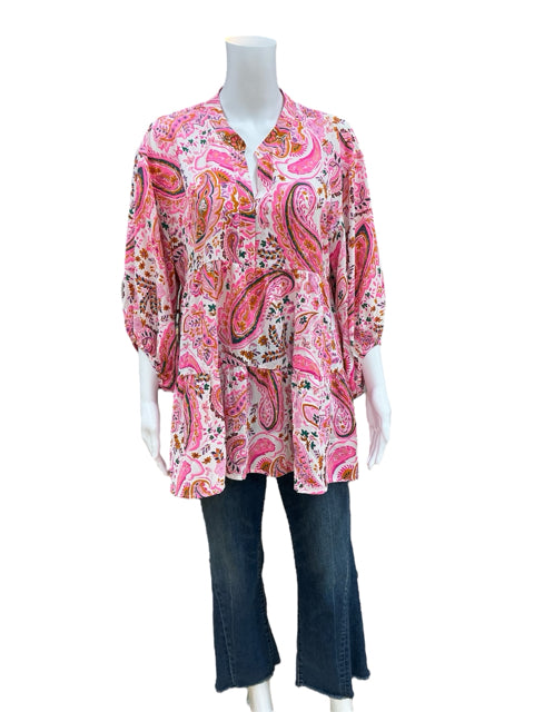 umgee Size M pink/multi Print Blouse - Downstairs