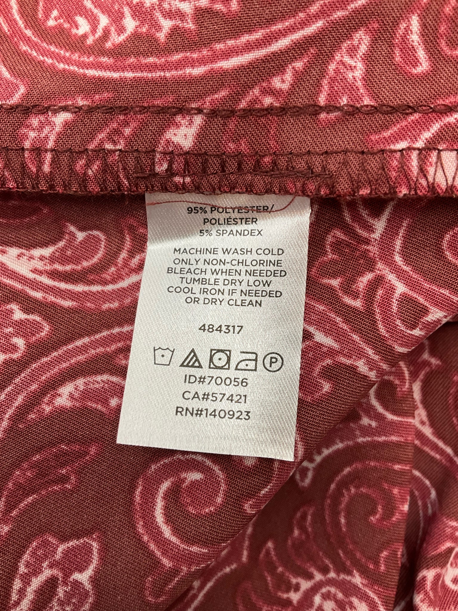 Loft Maroon Paisley Pre-Owned Ladies Dress - Size 6