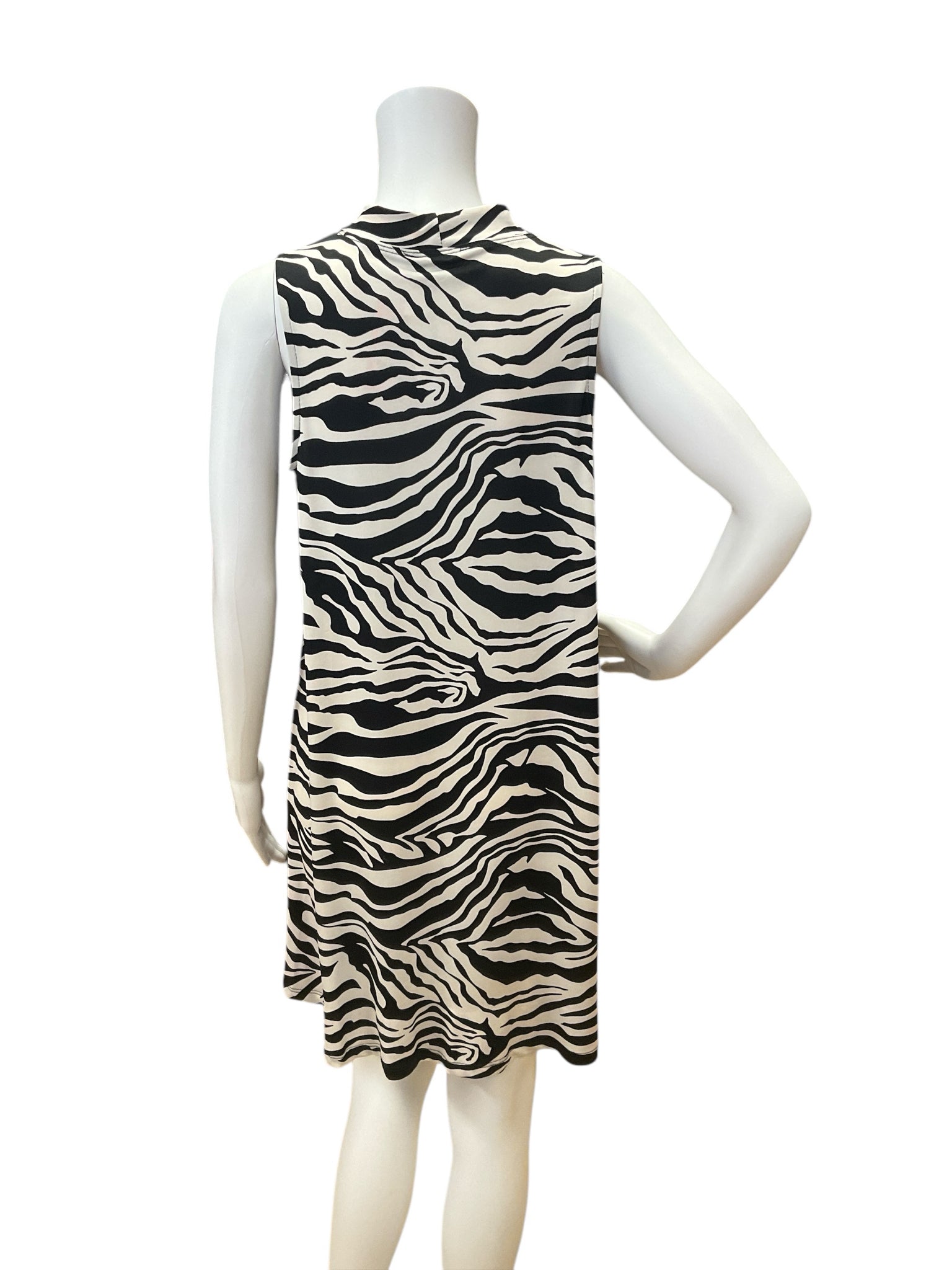 Tiana B. White/Black Zebra Dress Size Medium - rear view