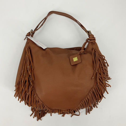 Donald Pliner Cognac Fringe Shoulder Bag