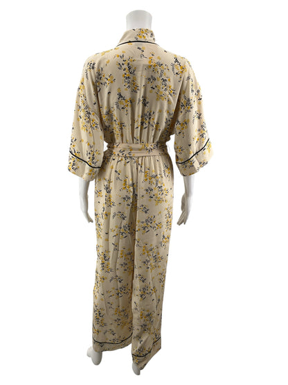J. Crew Floral Wrap Front Kimono Jumpsuit Size Small