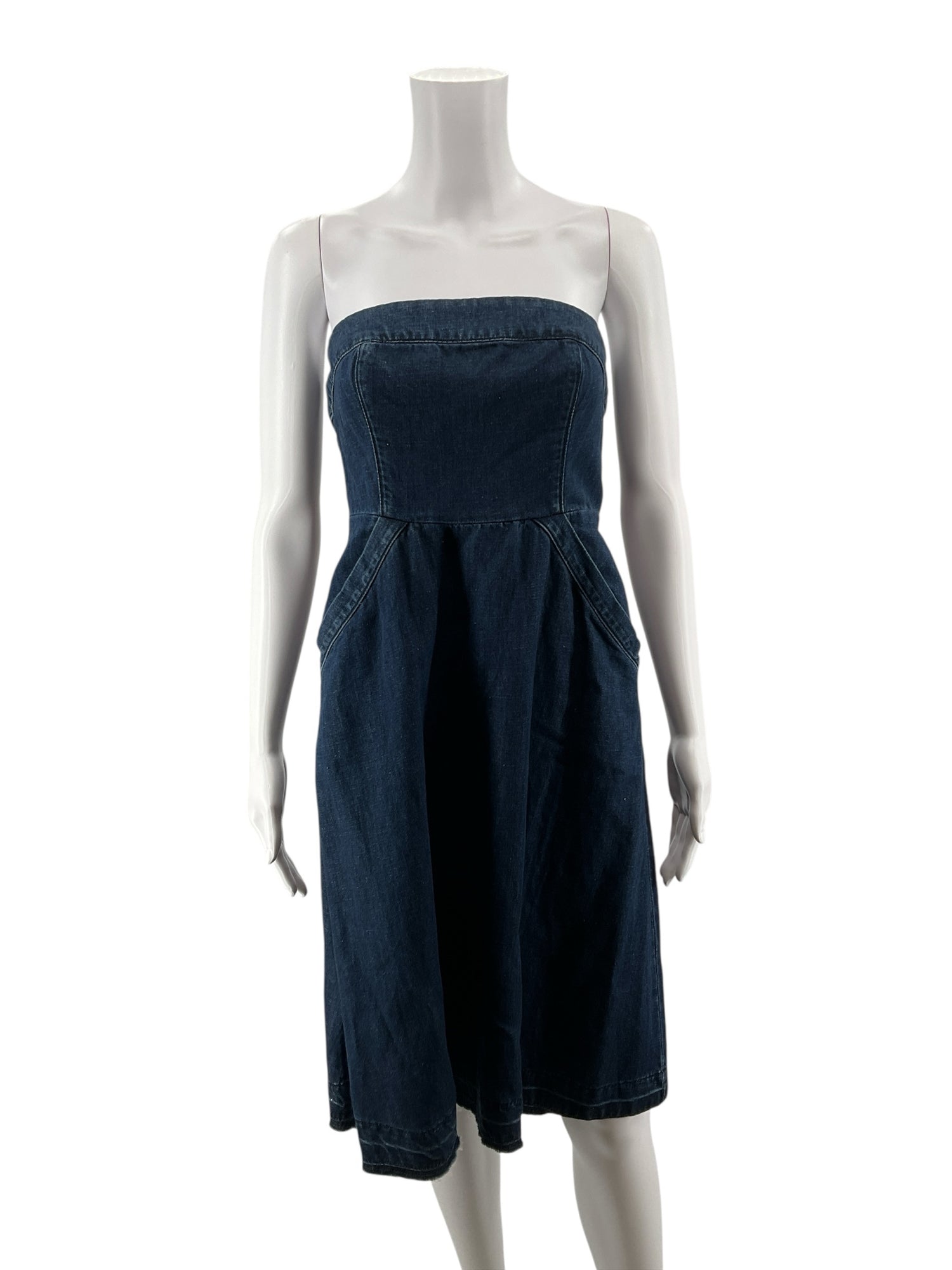 Holding Horses by Anthropologie Denim Strapless Sweetheart Dress 4P