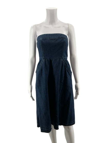Holding Horses by Anthropologie Denim Strapless Sweetheart Dress 4P