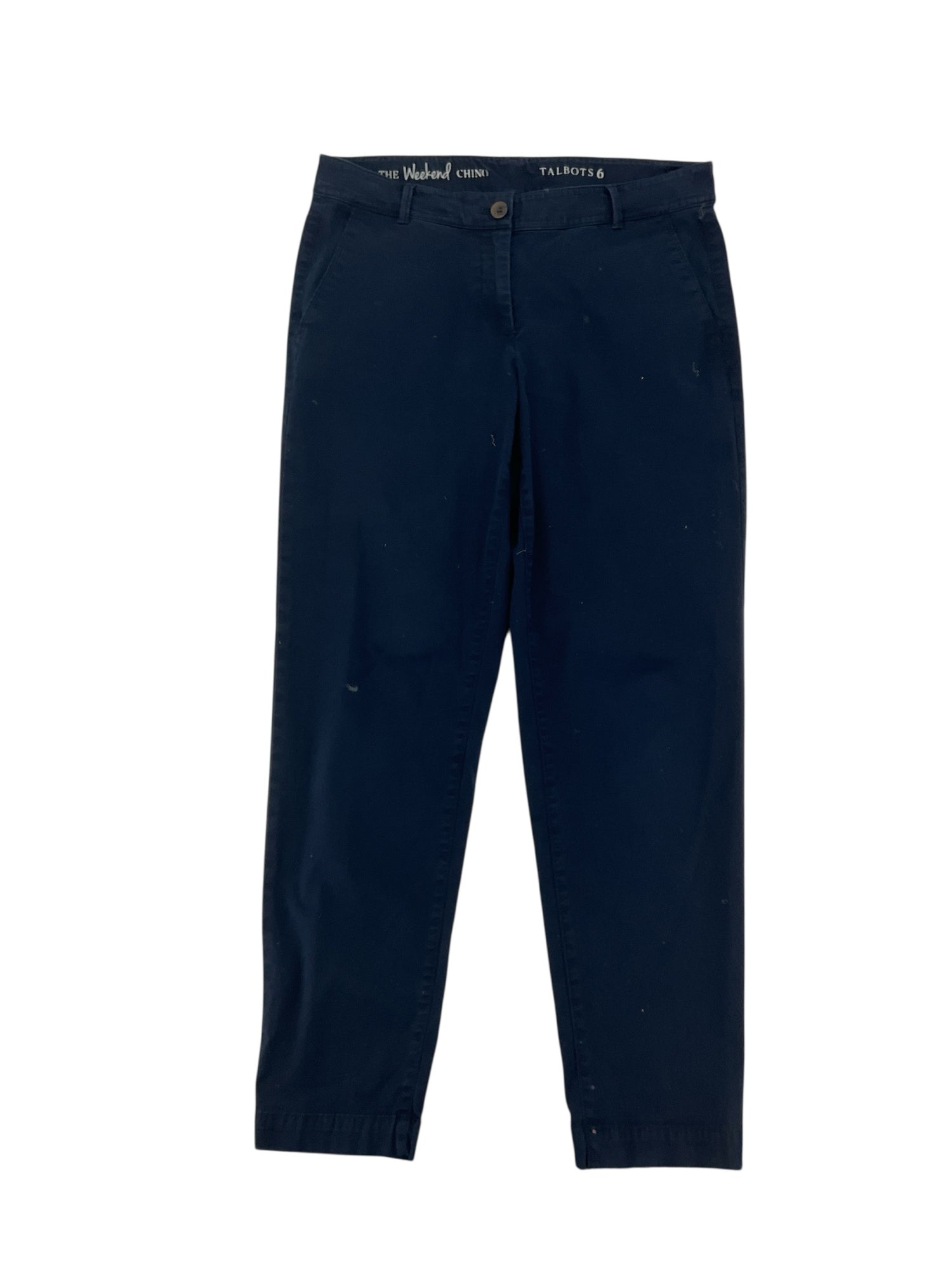 Talbots Navy Pant The Weekend Chino Pants Size 6 Navy Blue Cropped Ankle - Size 6