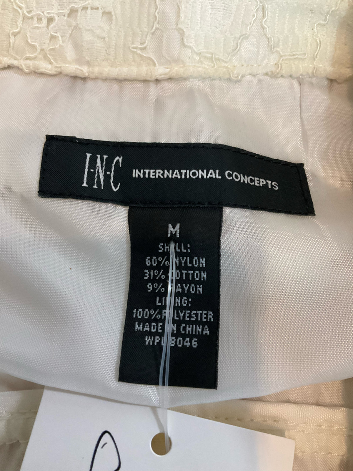 INC International Concepts Ivory Floral Lace Moto Jacket Size Medium