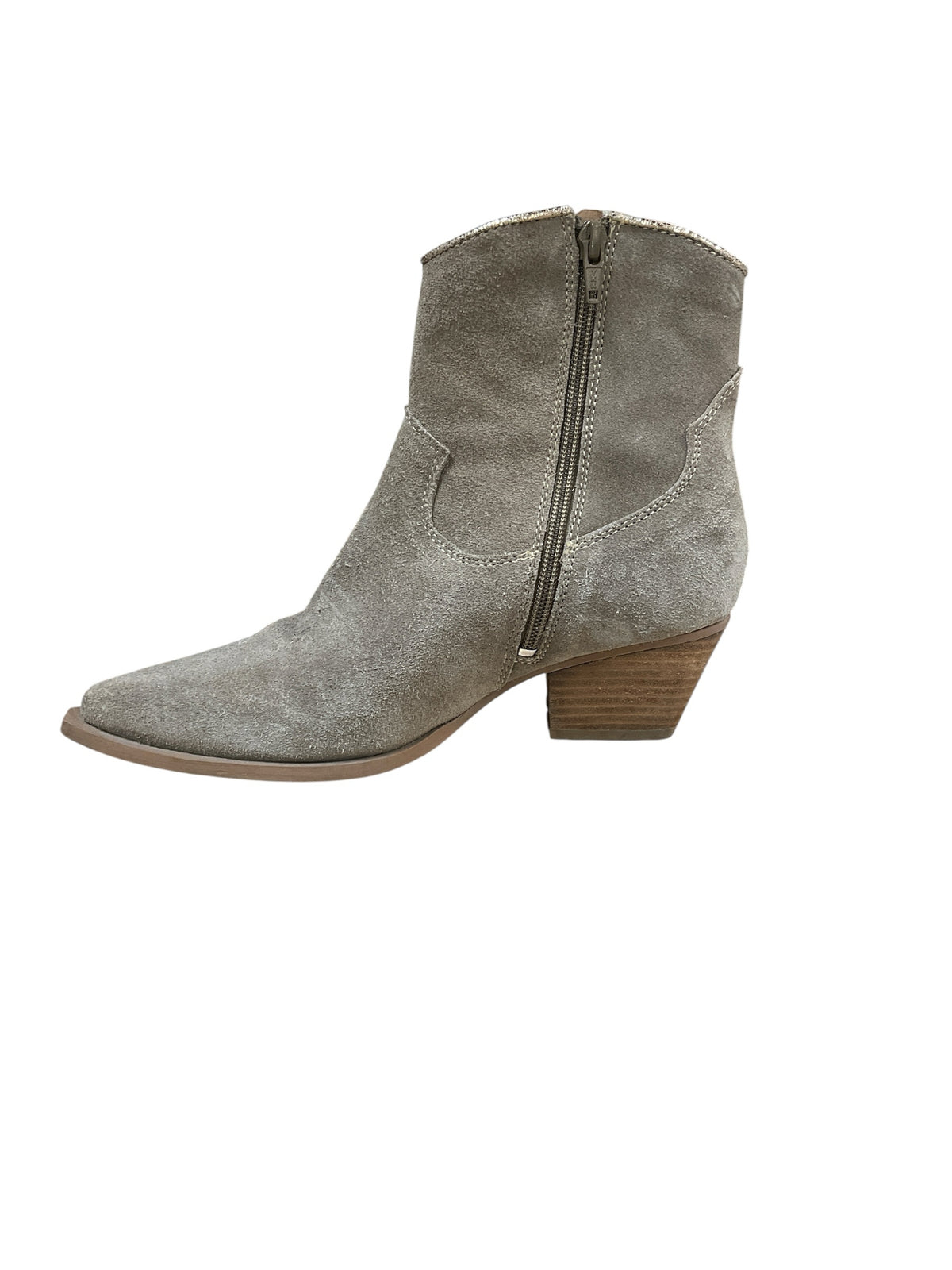 Diba True In A Daze Suede Western Ankle Booties Tan Size 9