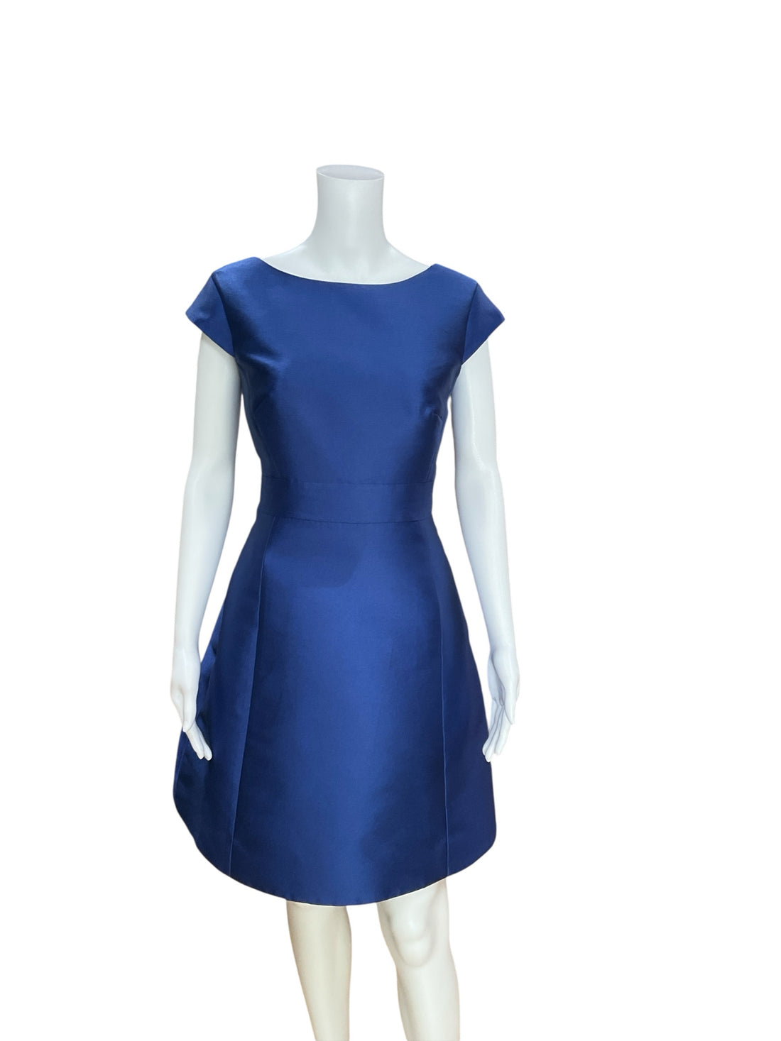 Kate Spade New York Cobalt Blue Silk Blend Fit &amp; Flare V-Back Party Dress NWT Size 8