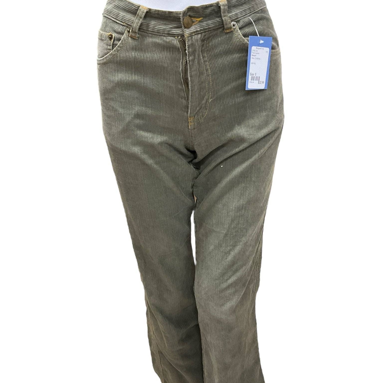Mauigirl Olive Solid Pre-Owned Ladies Pants - Size 0 - Margaret’s Fine Consignment