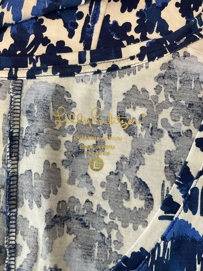 Lilly Pulitzer Size L white/blue Print Pre-Owned Ladies Dress