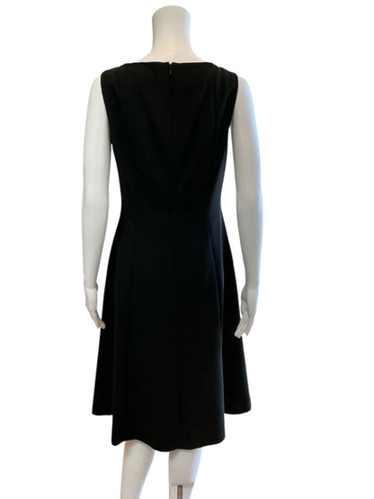 Talbots Black A-Line Black Sleeveless A-Line Midi Dress Little Black Dress Size 6 - Size 6