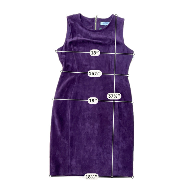 Calvin Klein Plum Faux Suede Sleeveless Sheath Dress | Size 10