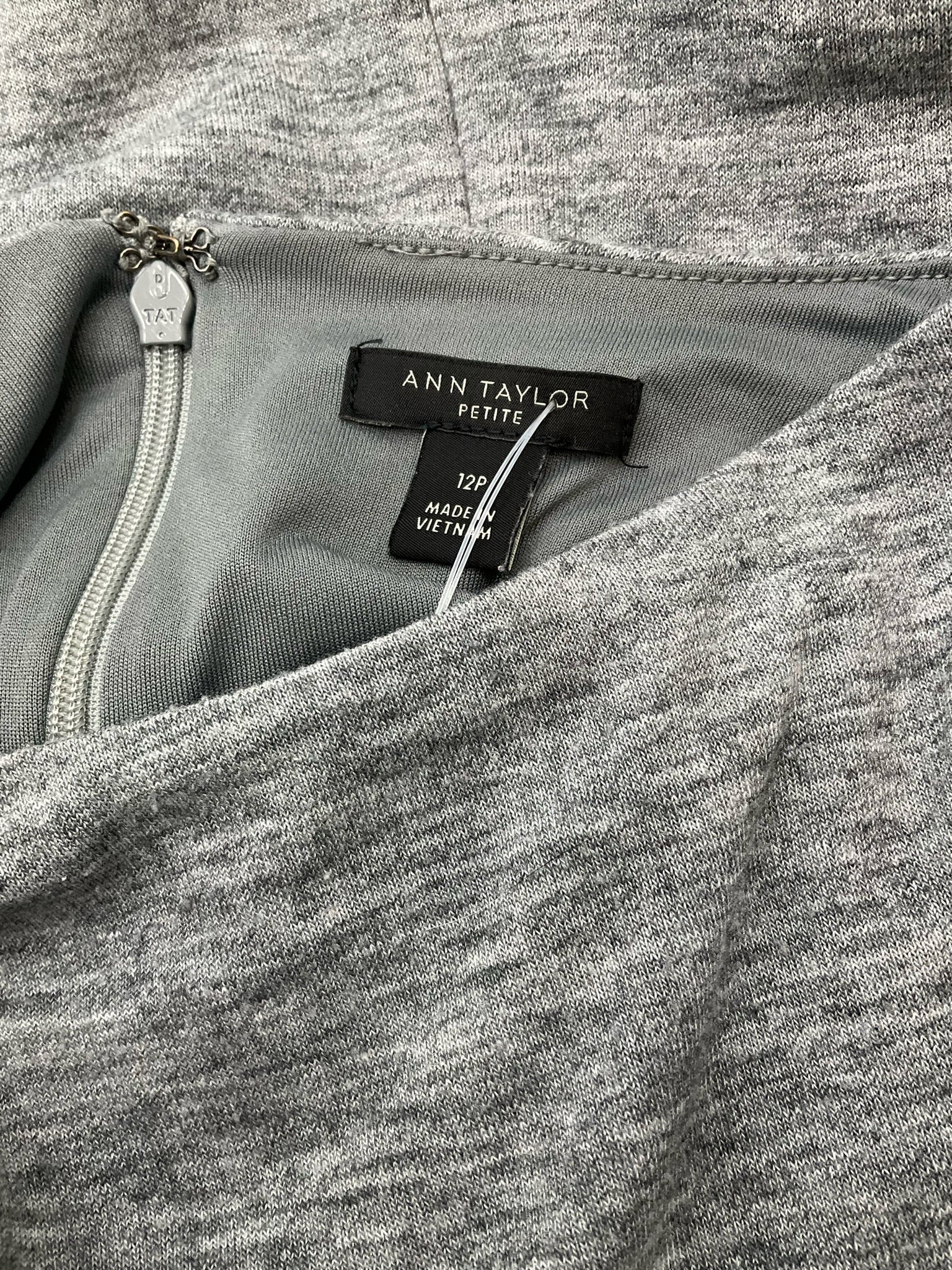 Ann Taylor Gray Heathered Pre-Owned Ladies Dress - Size 12 Petite - Margaret’s Fine Consignment