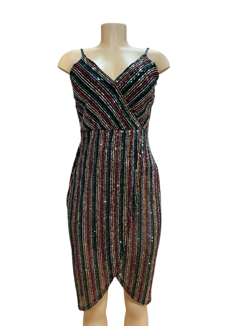 Betsey Johnson Multi Sequin T-Back Sheath Dress Size 4 Cocktail Party - ONLINE ONLY